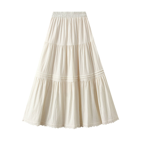 Patchwork Lace Sweet A-line Maxi Skirt in - by Malbusaat