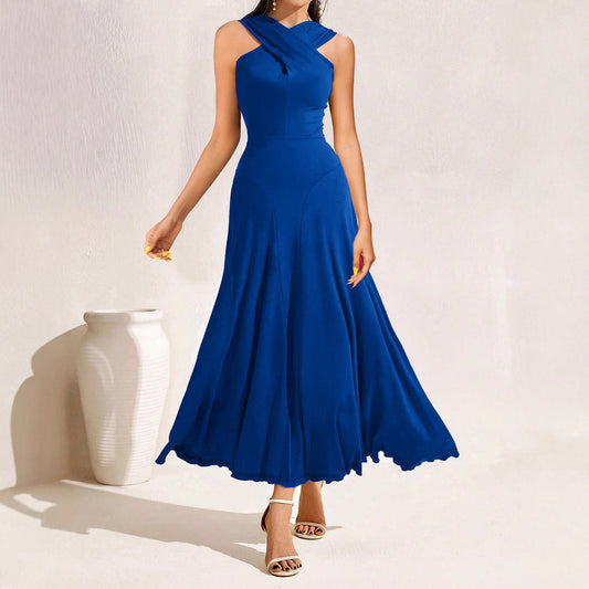 Cross Chest Sleeveless Maxi in - A line dress,Maxi Dress by Malbusaat