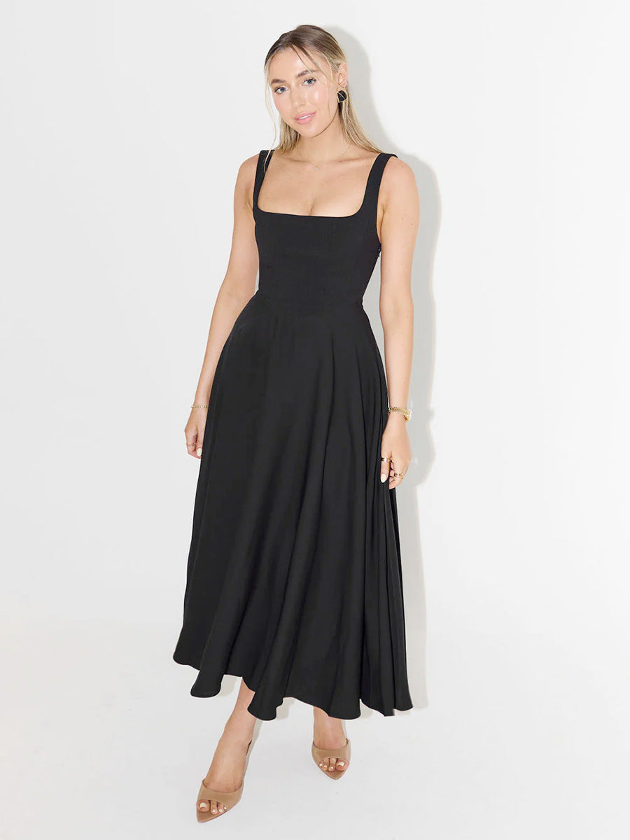 Square Neck Slim Fit Sleeveless Maxi