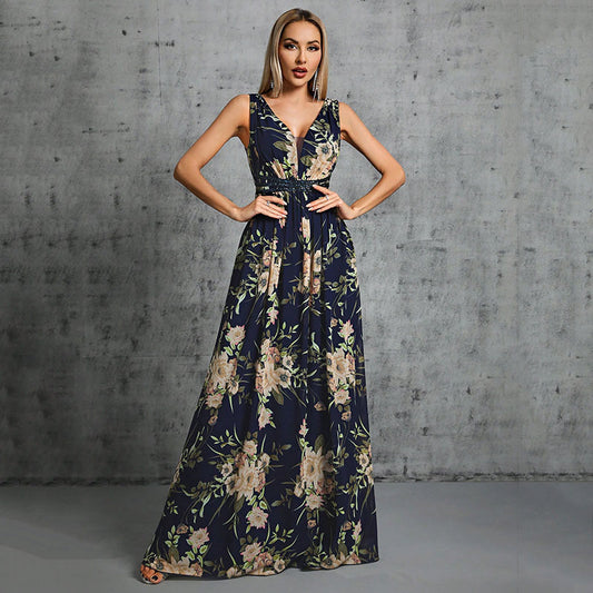 Deep V-Neck Backless Lace Maxi in - Maxi Dress, Dresses by Malbusaat