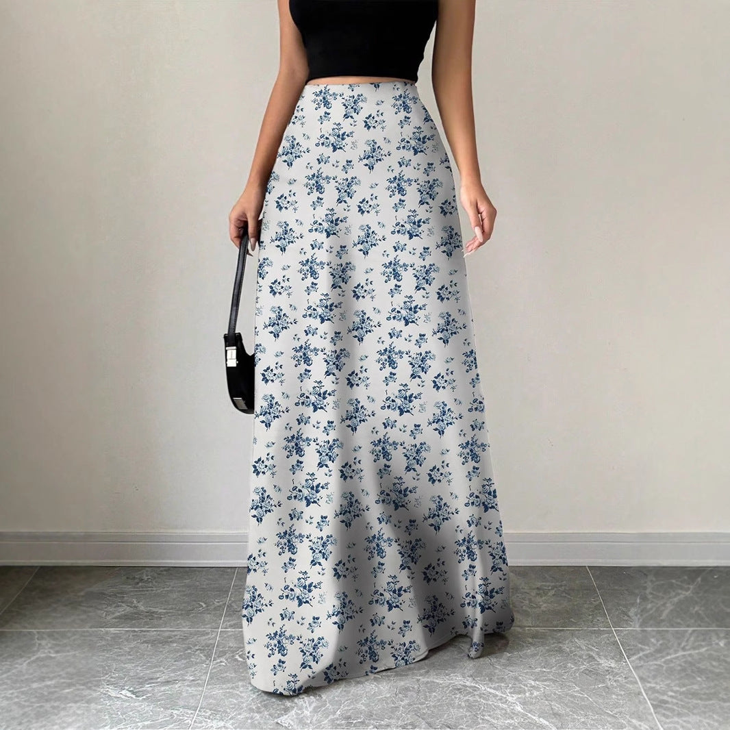 Elegant High Rise Maxi Skirt in - by Malbusaat