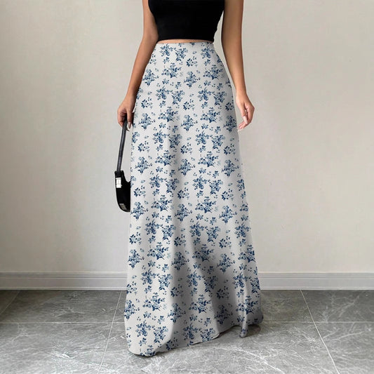 Elegant High Rise Maxi Skirt in - by Malbusaat
