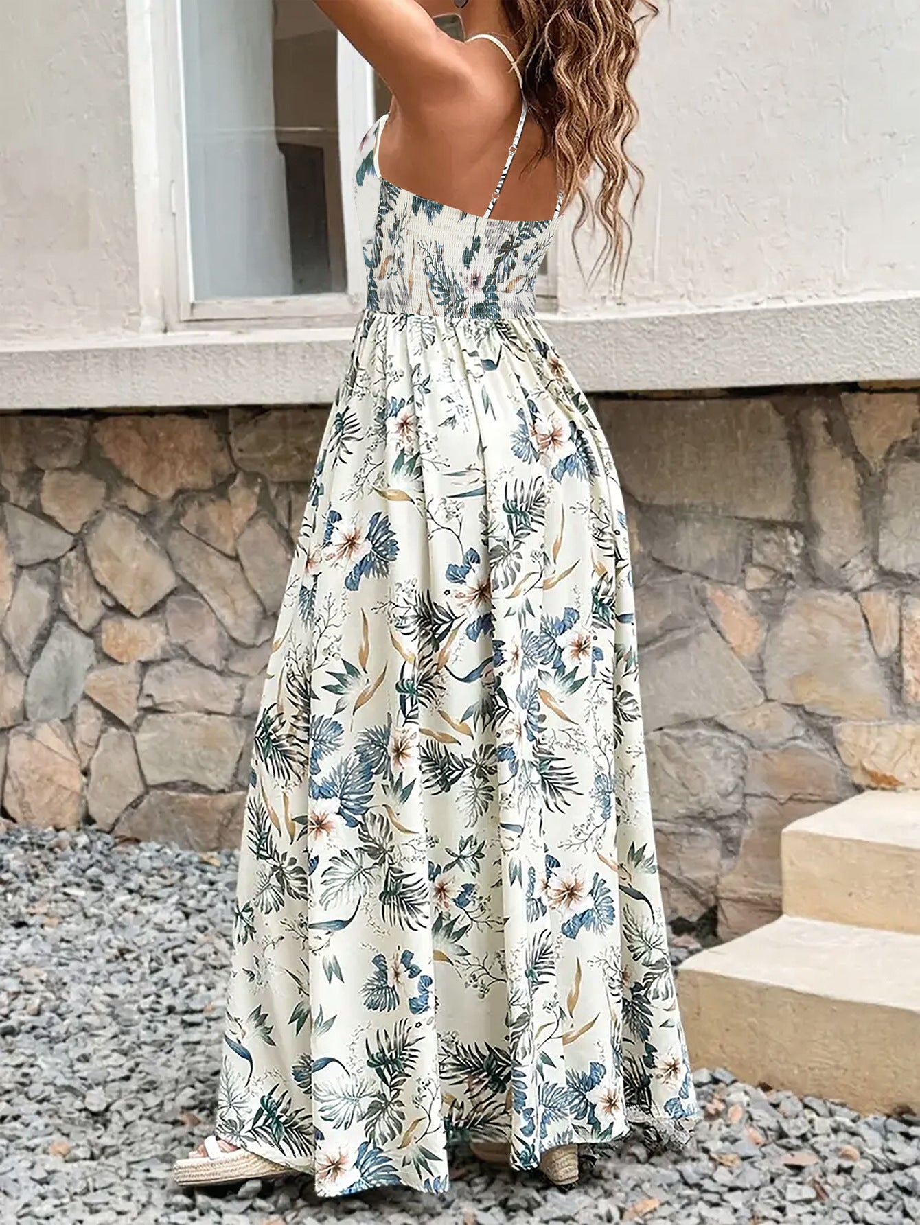 Plus Size V-Neck Floral Maxi