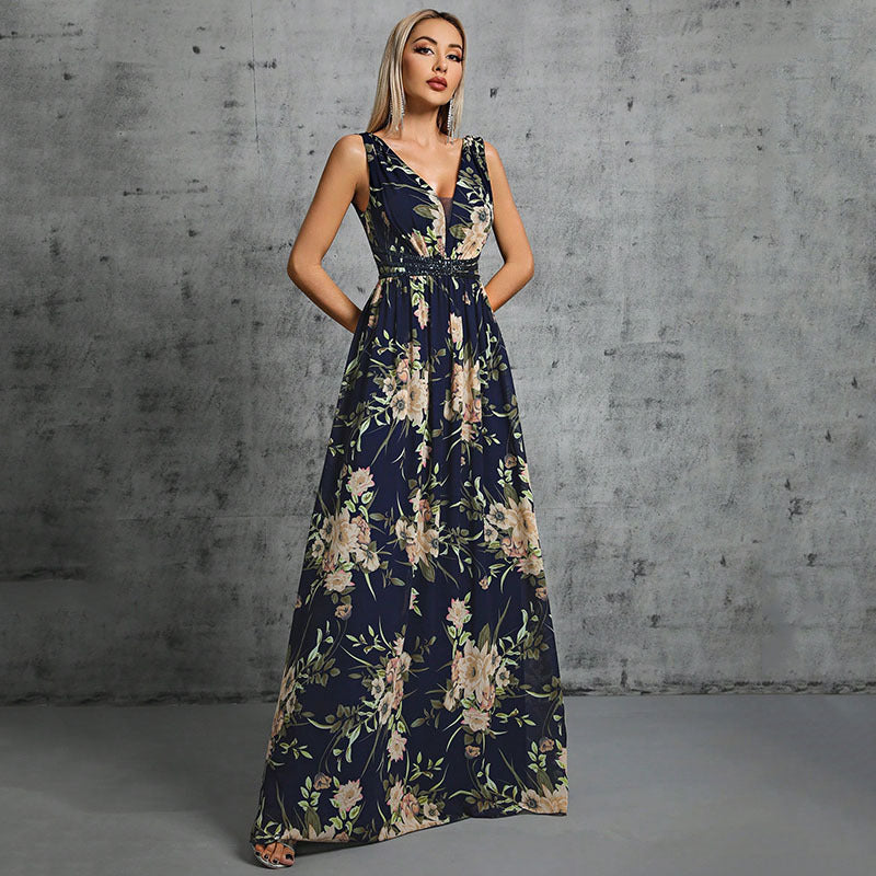 Deep V-Neck Backless Lace Maxi in - Maxi Dress, Dresses by Malbusaat