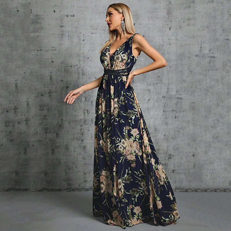 Deep V-Neck Backless Lace Maxi in - Maxi Dress, Dresses by Malbusaat