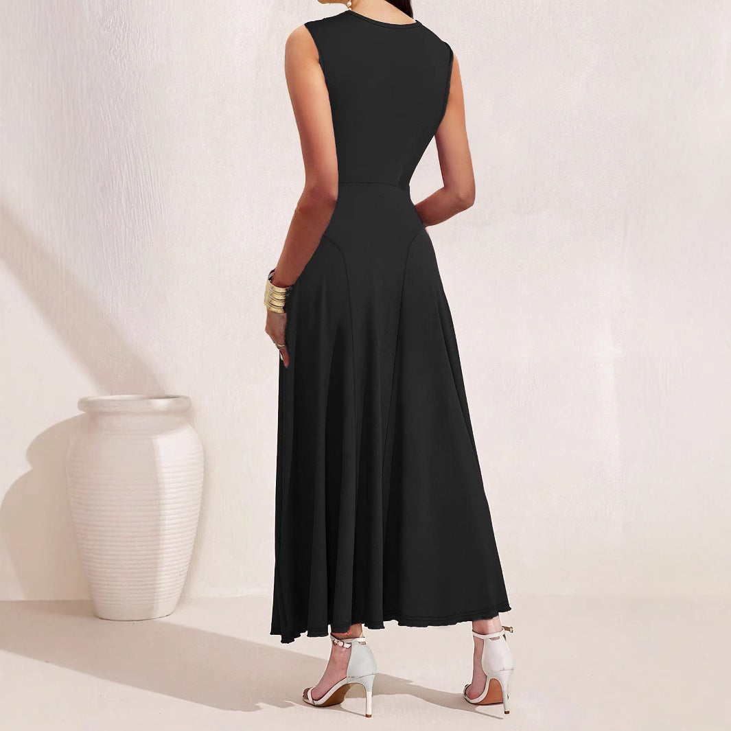 Cross Chest Sleeveless Maxi in - A line dress,Maxi Dress by Malbusaat