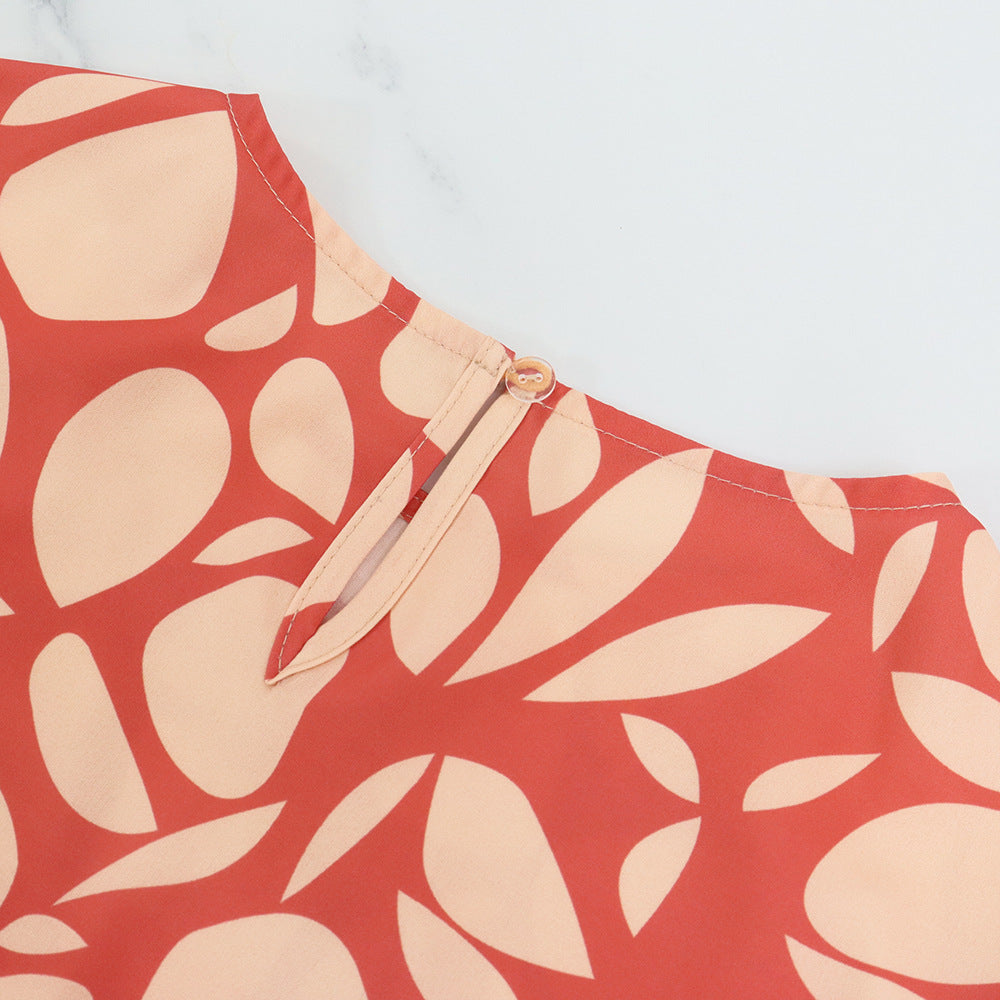 Elegant Women’s Printed A-Line Dress with Skirt in - by Malbusaat