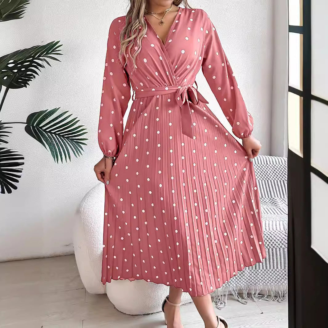 Polka Dot Maxi Dress in - by Malbusaat