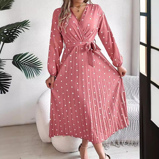 Polka Dot Maxi Dress in - by Malbusaat