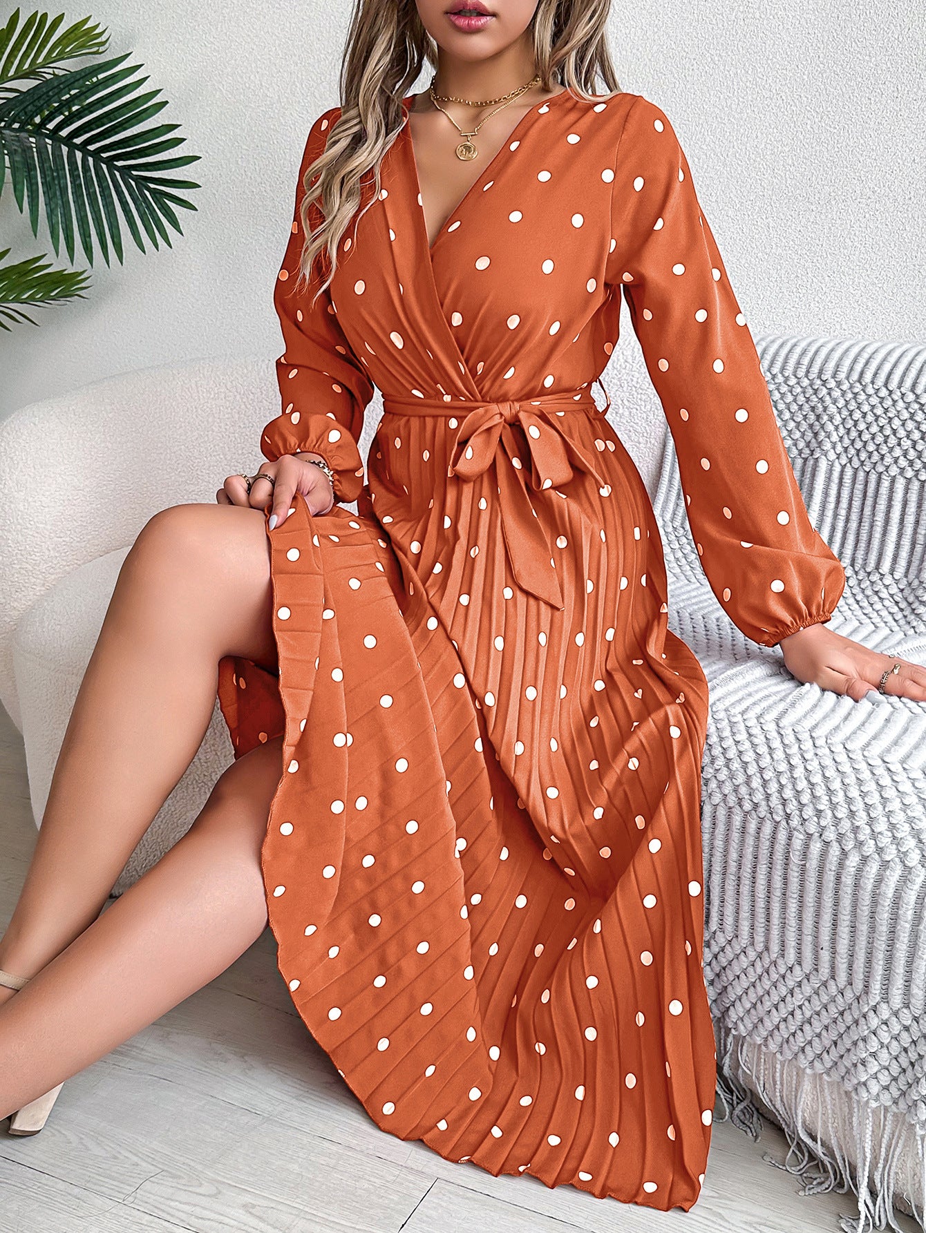Polka Dot Maxi Dress in - by Malbusaat