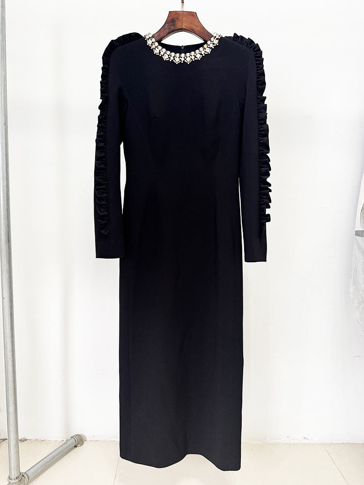 Selvedge Print Maxi Dress