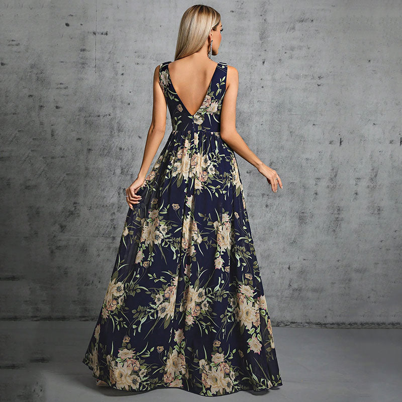 Deep V-Neck Backless Lace Maxi in - Maxi Dress, Dresses by Malbusaat