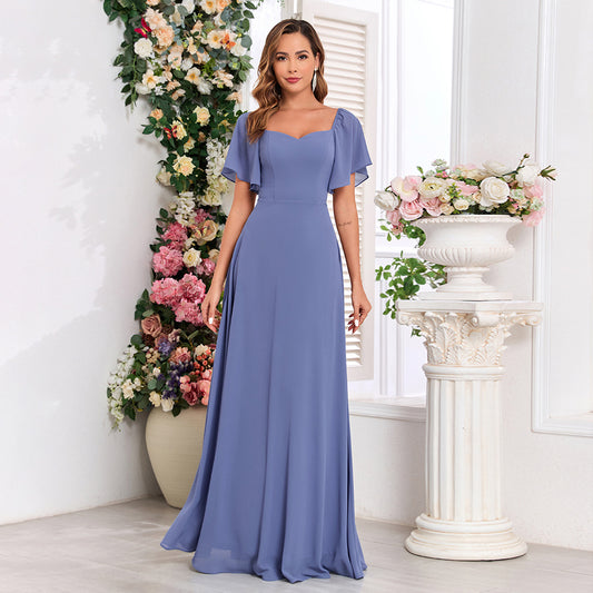 Chiffon Backless Evening Dress in - by Malbusaat
