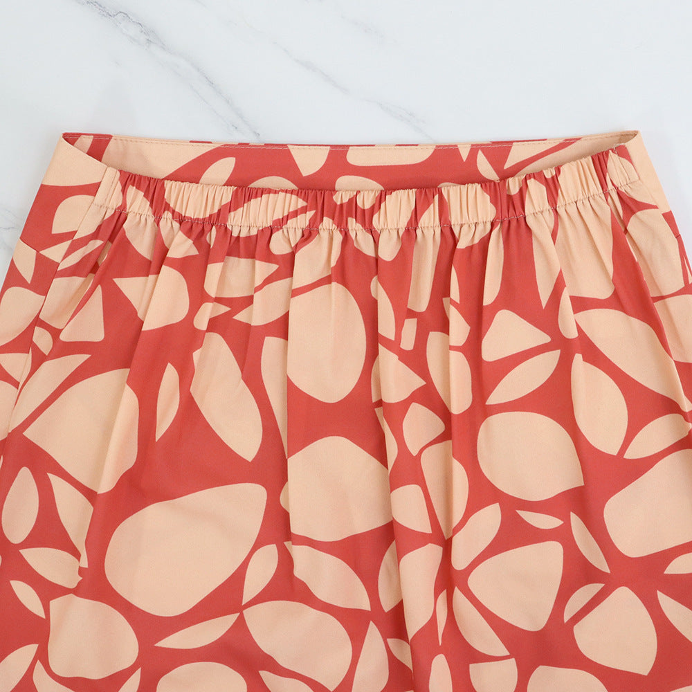 Elegant Women’s Printed A-Line Dress with Skirt in - by Malbusaat