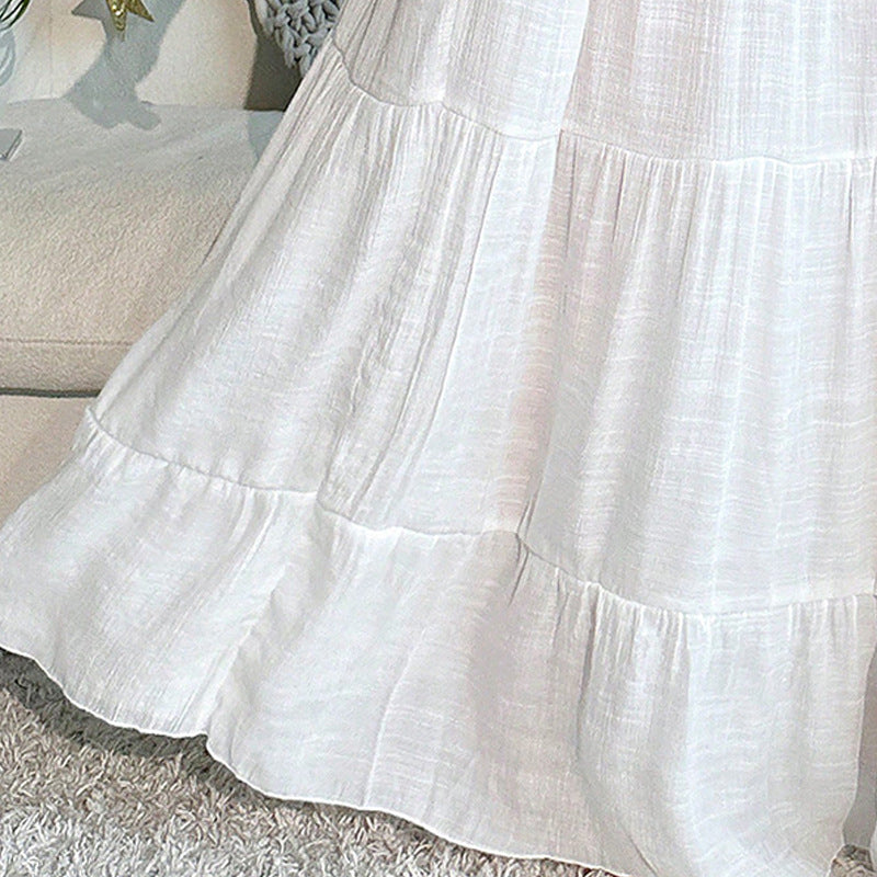 Solid Loose Fit Maxi Skirt in - by Malbusaat