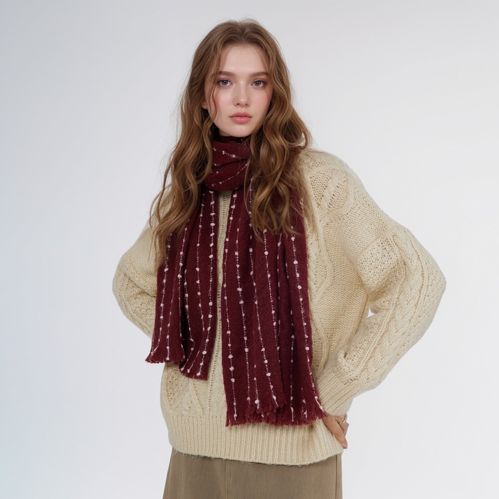 Warm Polka Dot Scarf in - by Malbusaat