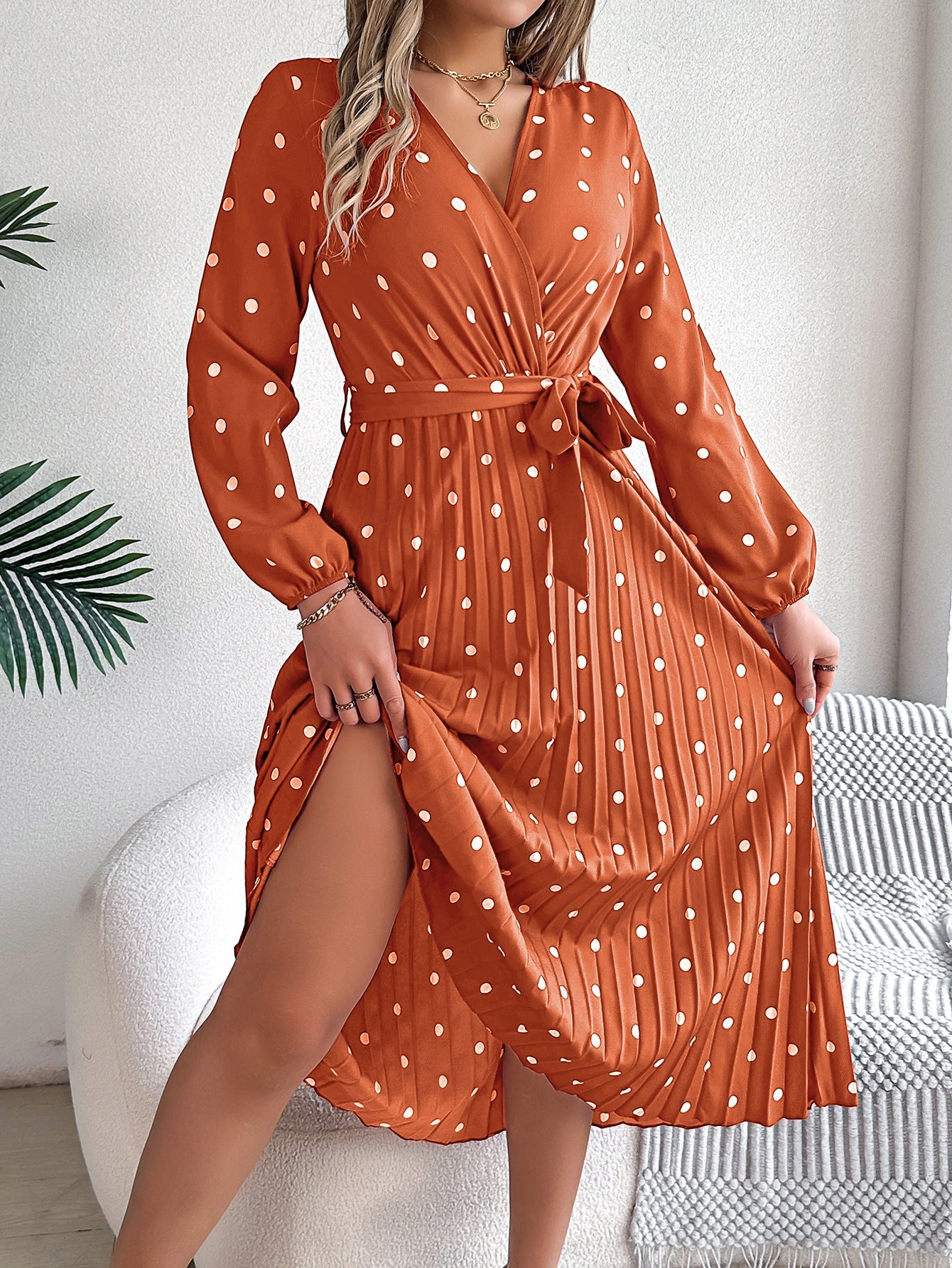 Polka Dot Maxi Dress in - by Malbusaat
