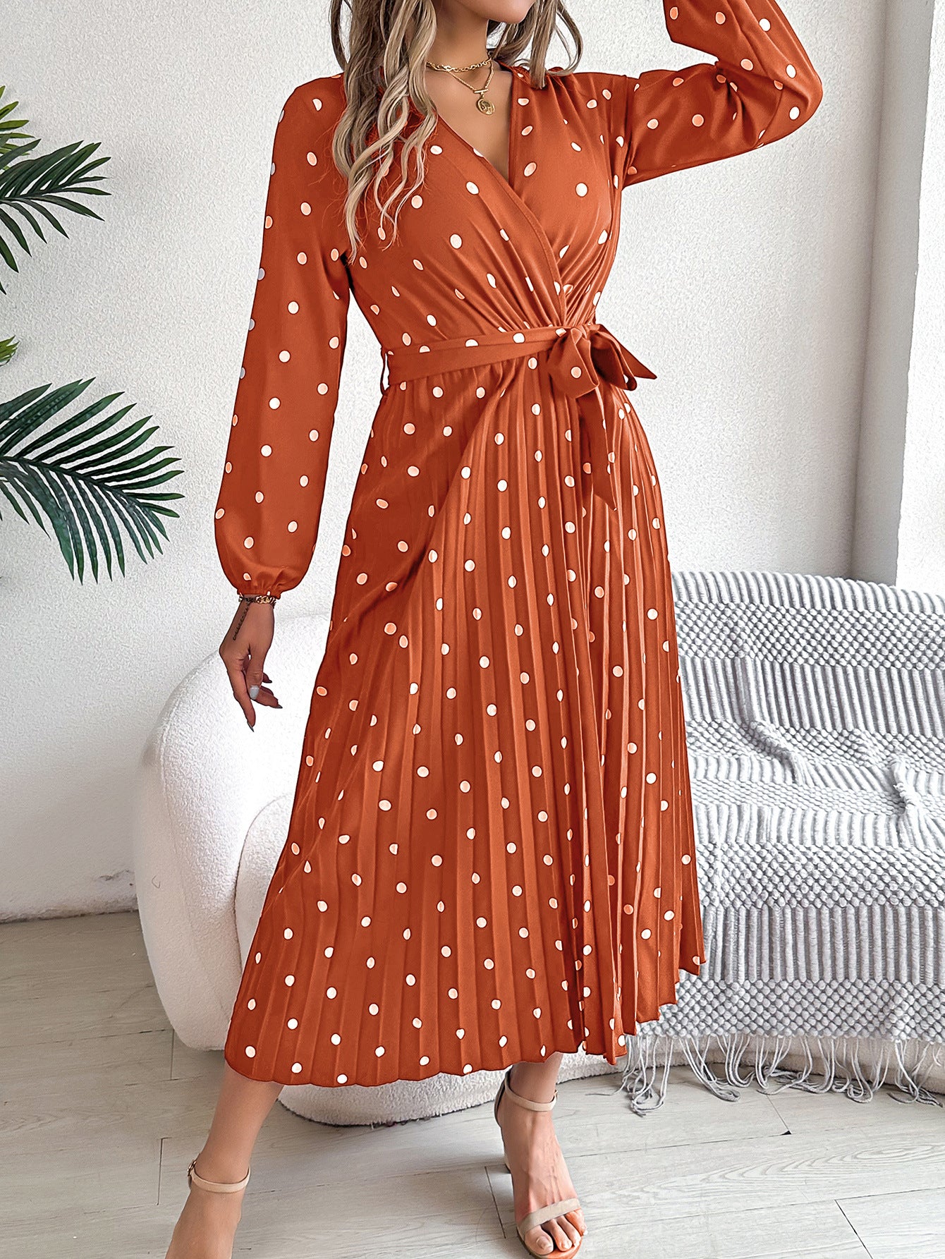 Polka Dot Maxi Dress in - by Malbusaat