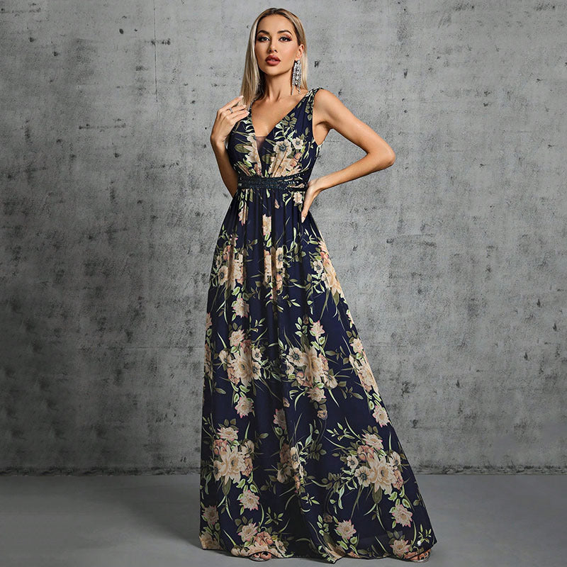 Deep V-Neck Backless Lace Maxi in - Maxi Dress, Dresses by Malbusaat