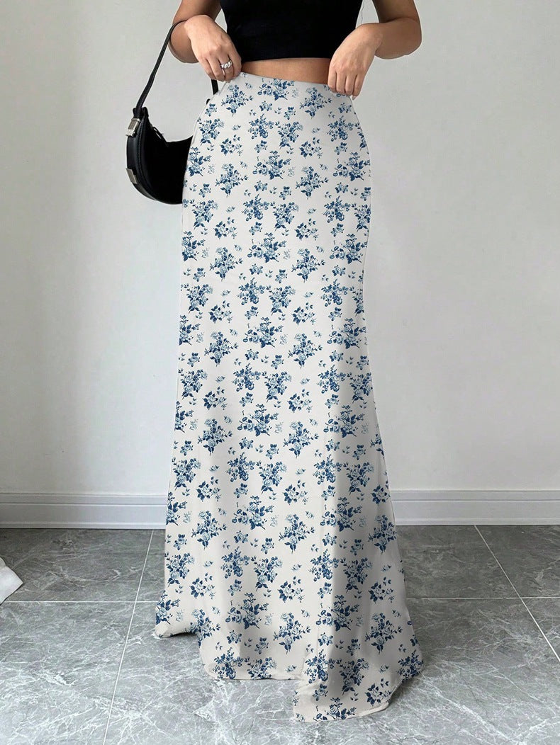 Elegant High Rise Maxi Skirt in - by Malbusaat