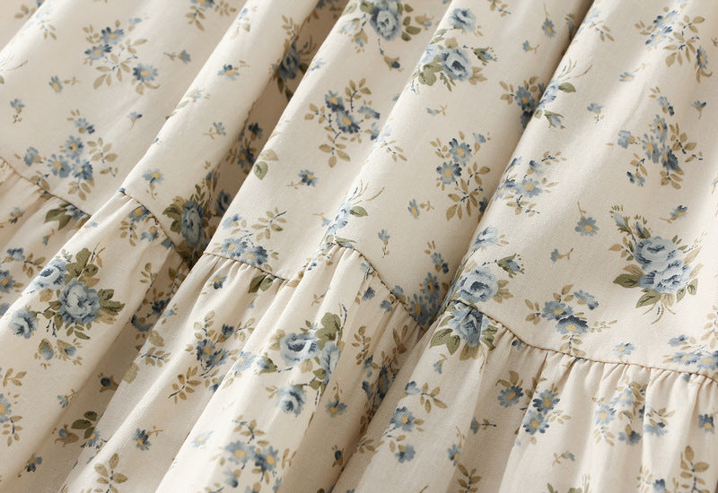 Pastoral Floral Tiered Lace Skirt in - by Malbusaat