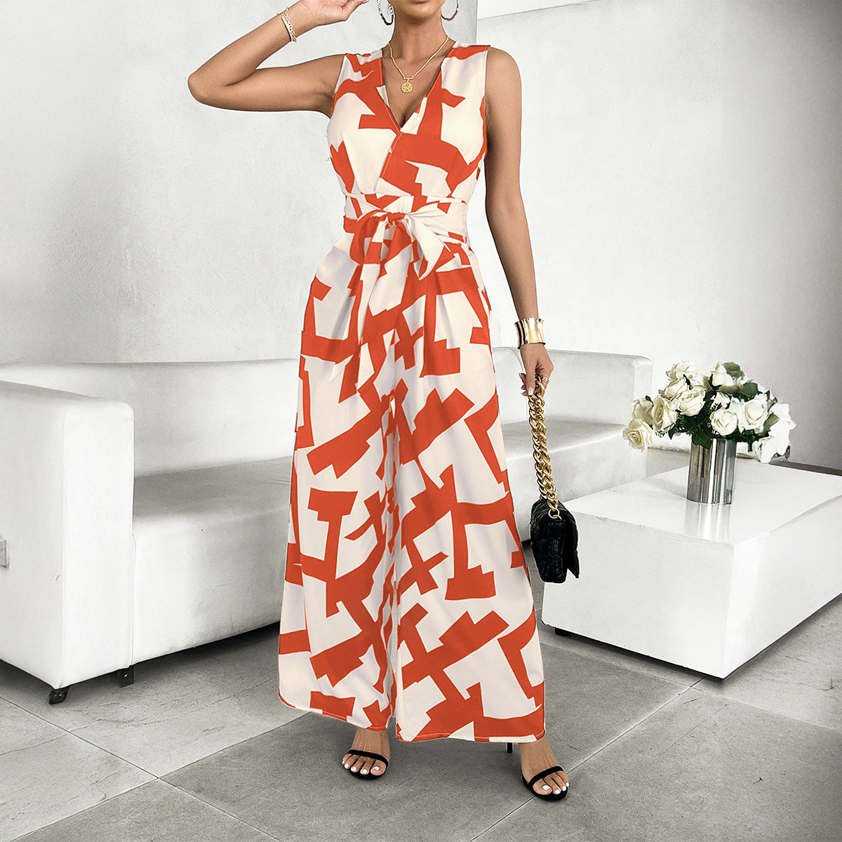 Casual Jumpsuit in Orange - by Malbusaat