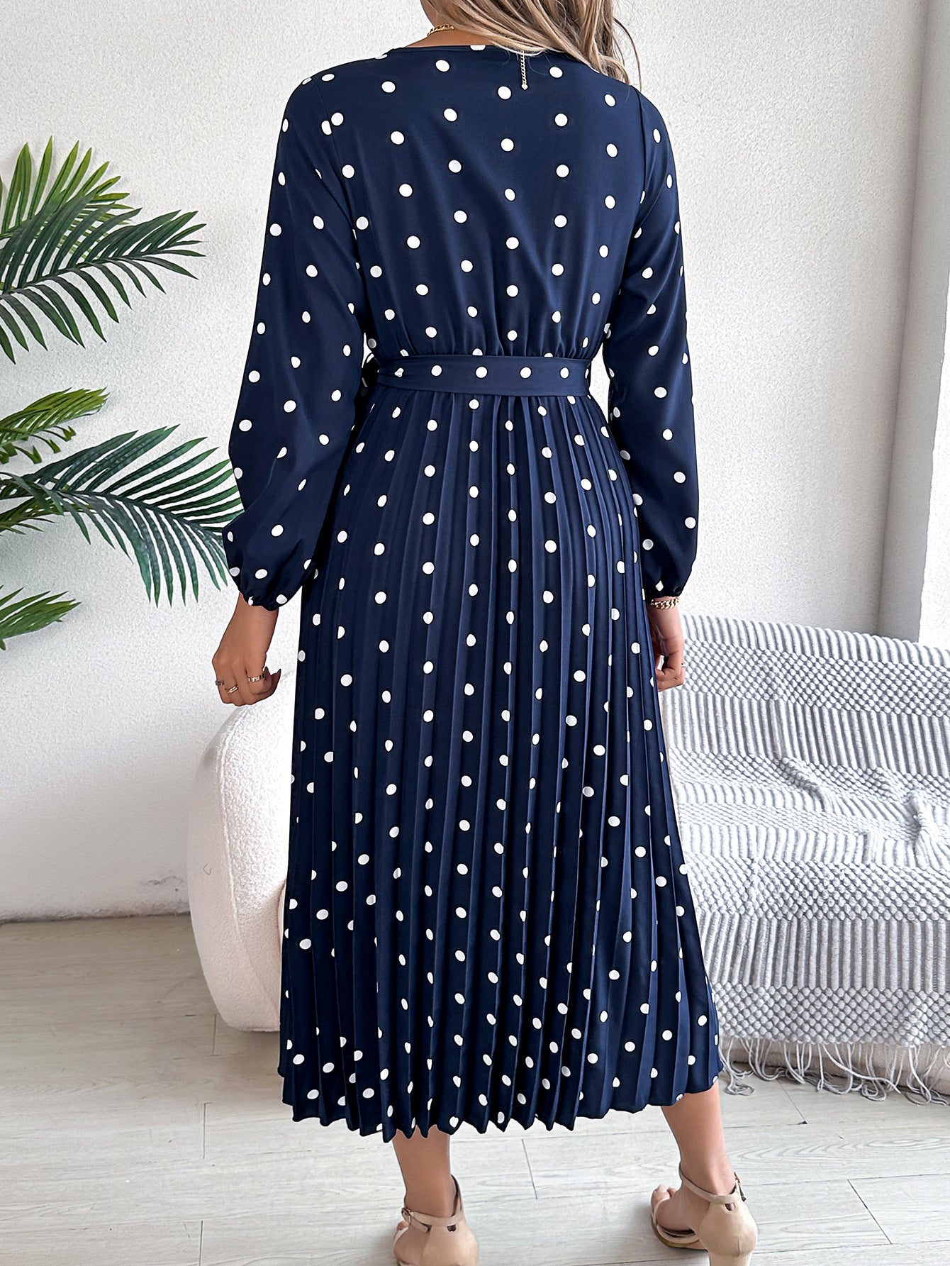 Polka Dot Maxi Dress in - by Malbusaat