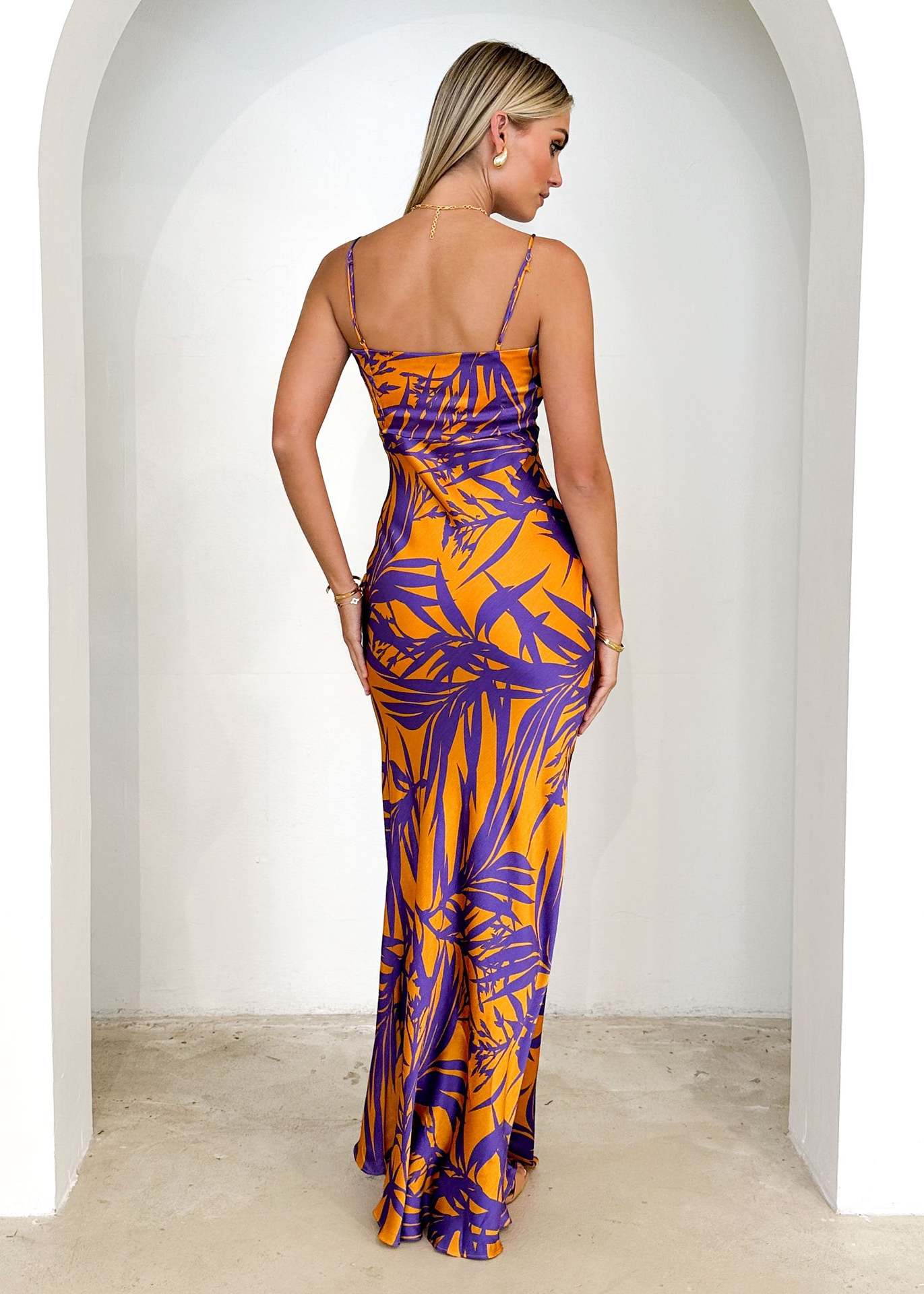 Cowl Neck Backless Maxi in - by Malbusaat
