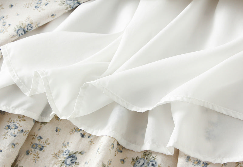 Pastoral Floral Tiered Lace Skirt in - by Malbusaat