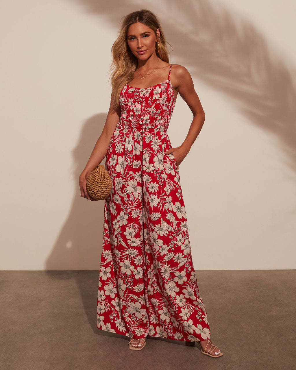 Floral Print Strap Jumpsuit in Multi - Jumpsuits by Malbusaat