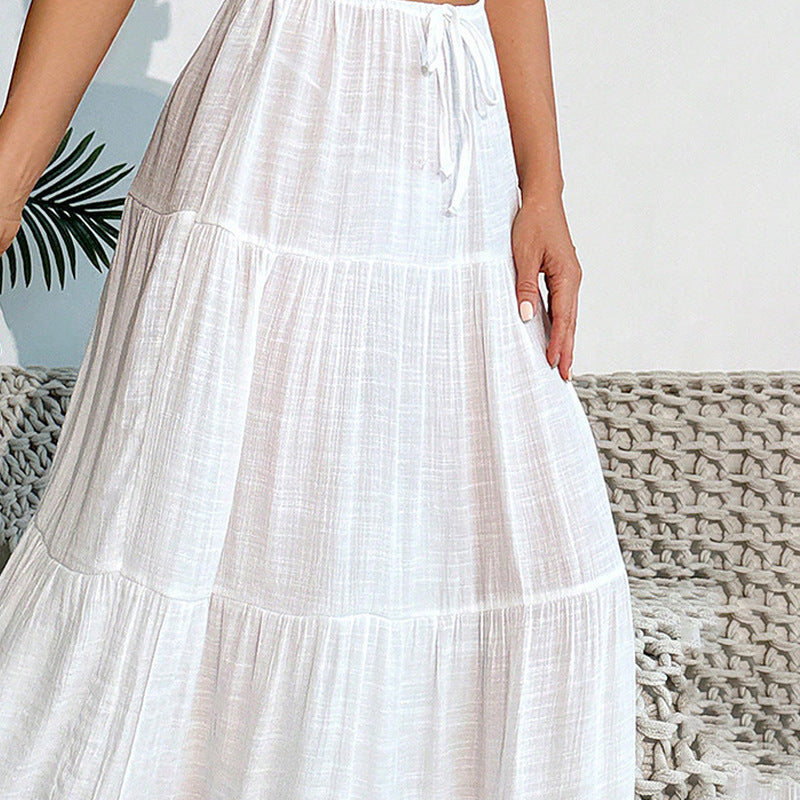 Solid Loose Fit Maxi Skirt in - by Malbusaat
