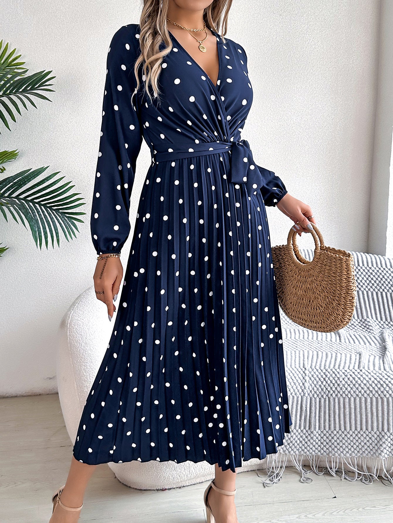 Polka Dot Maxi Dress in - by Malbusaat