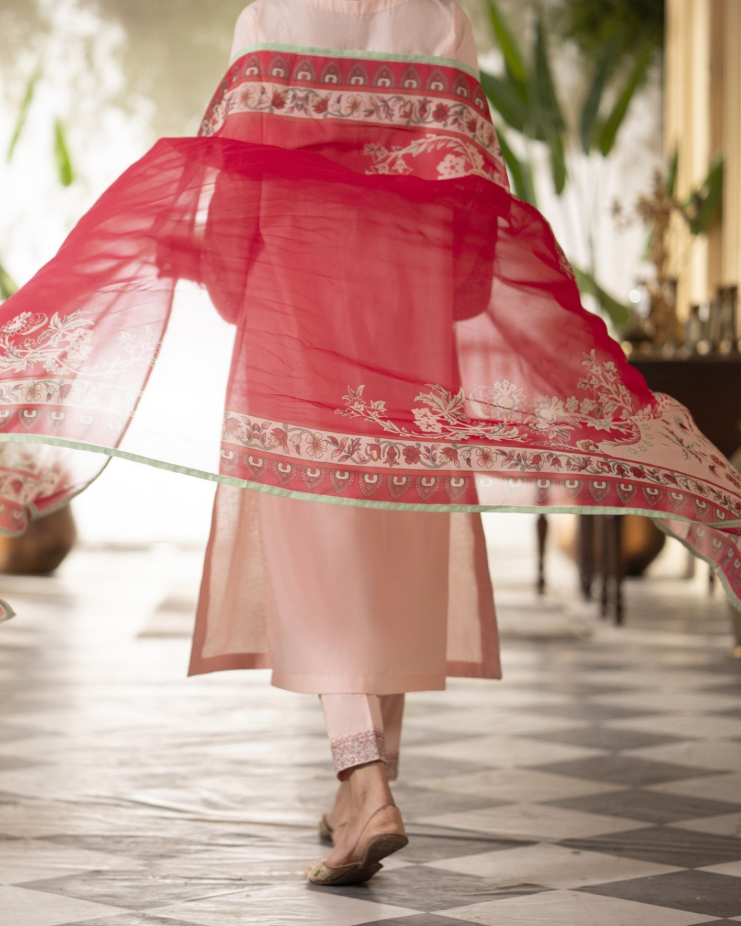 Pink Ethnic Suit in - Pakistani Dresses by Malbusaat