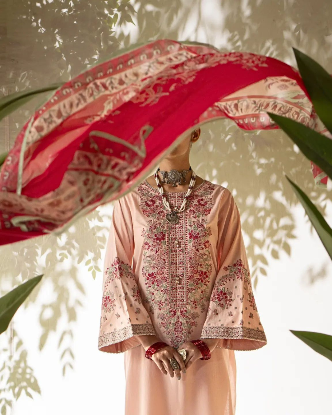 Pink Ethnic Suit in - Pakistani Dresses by Malbusaat