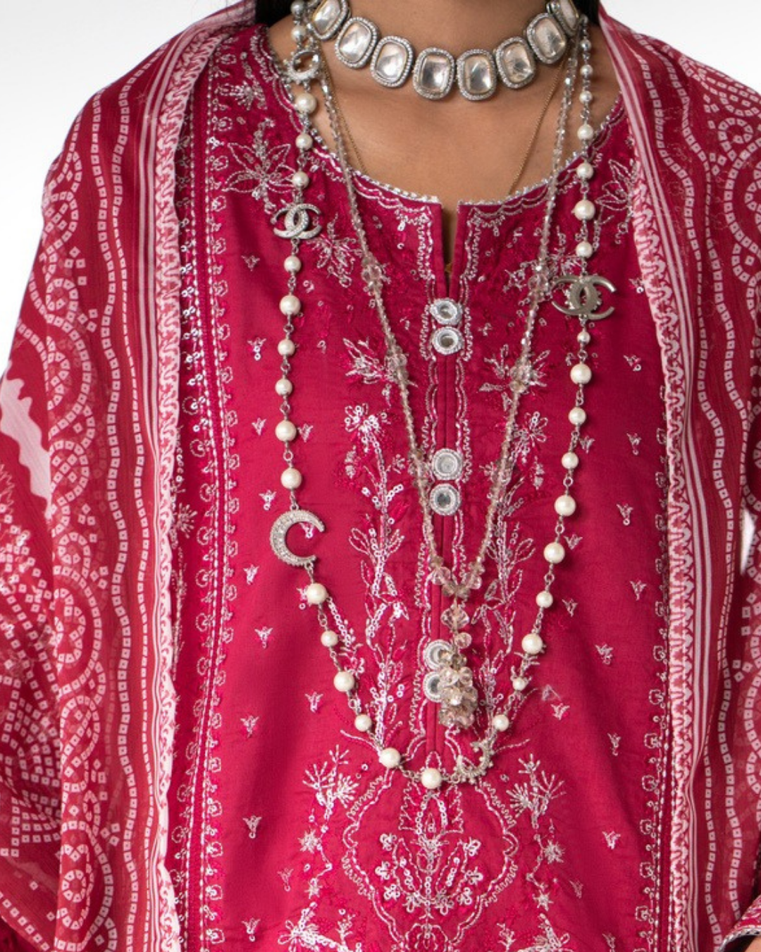 Pink Traditional Outfit with Dupatta in - Pakistani Dresses by Malbusaat