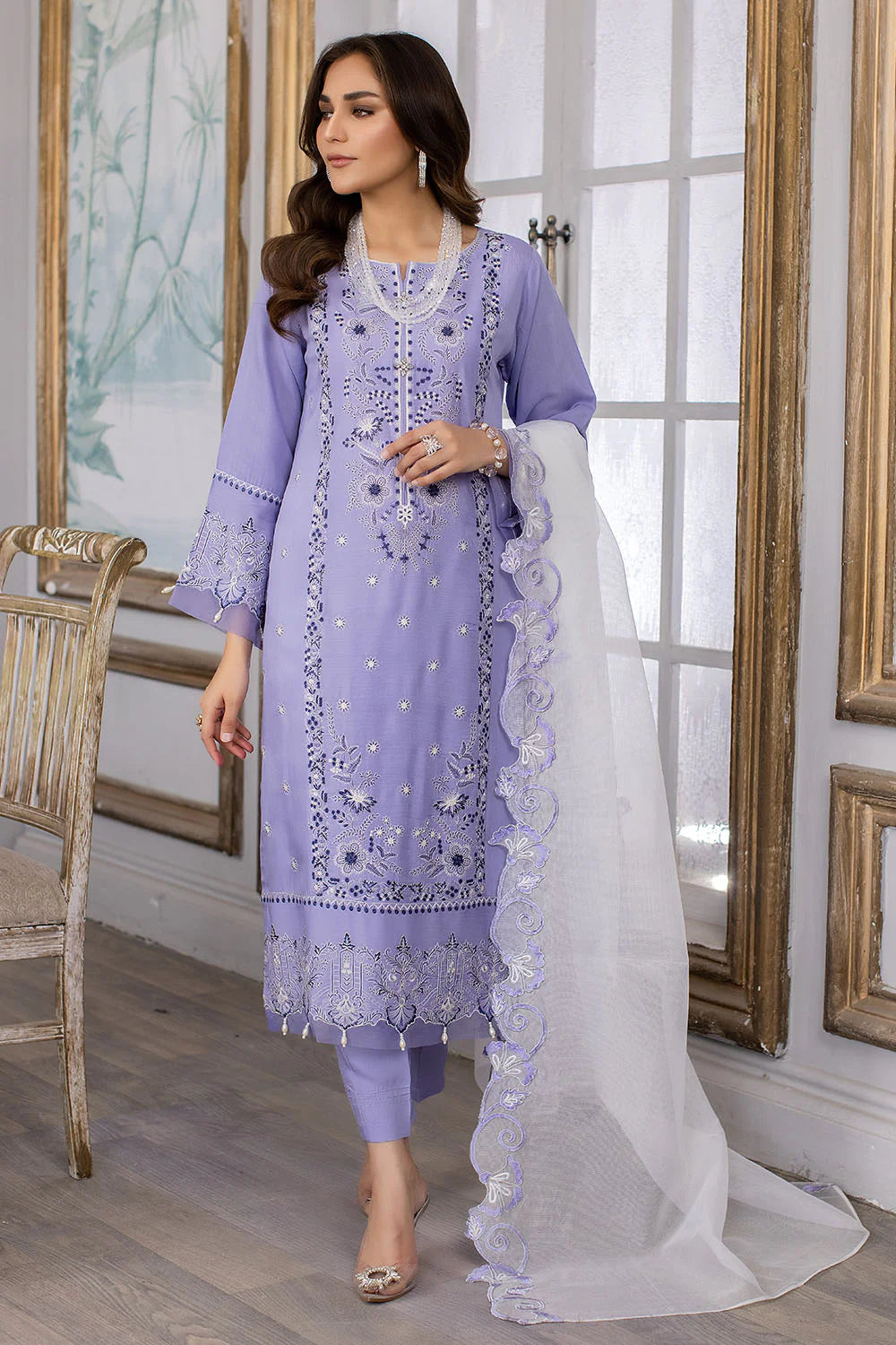 Premium 3 Piece Lawn Suit in - Pakistani Dress by Malbusaat