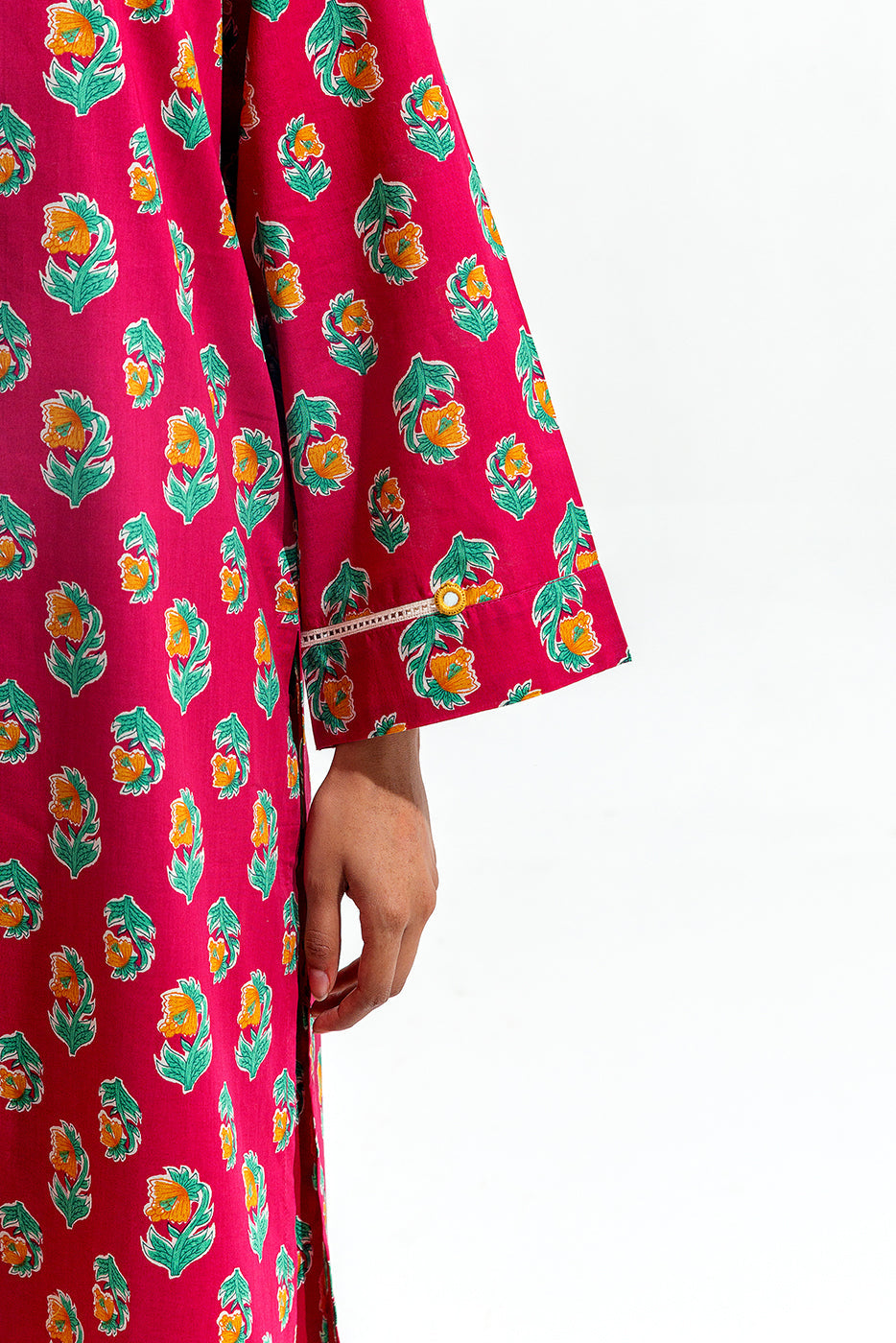 Printed Lawn Suit with Culotte Pants in - Pakistani Dress by Malbusaat