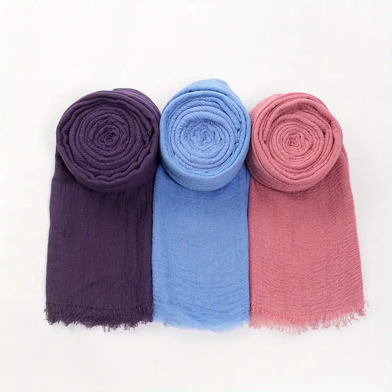 Simple Pressed Wrinkle Scarves Set in Style 16 - Scarves by Malbusaat