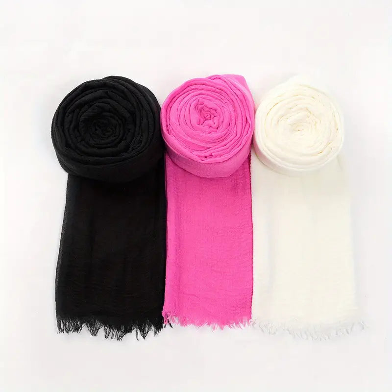 Simple Pressed Wrinkle Scarves Set in Style 18 - Scarves by Malbusaat