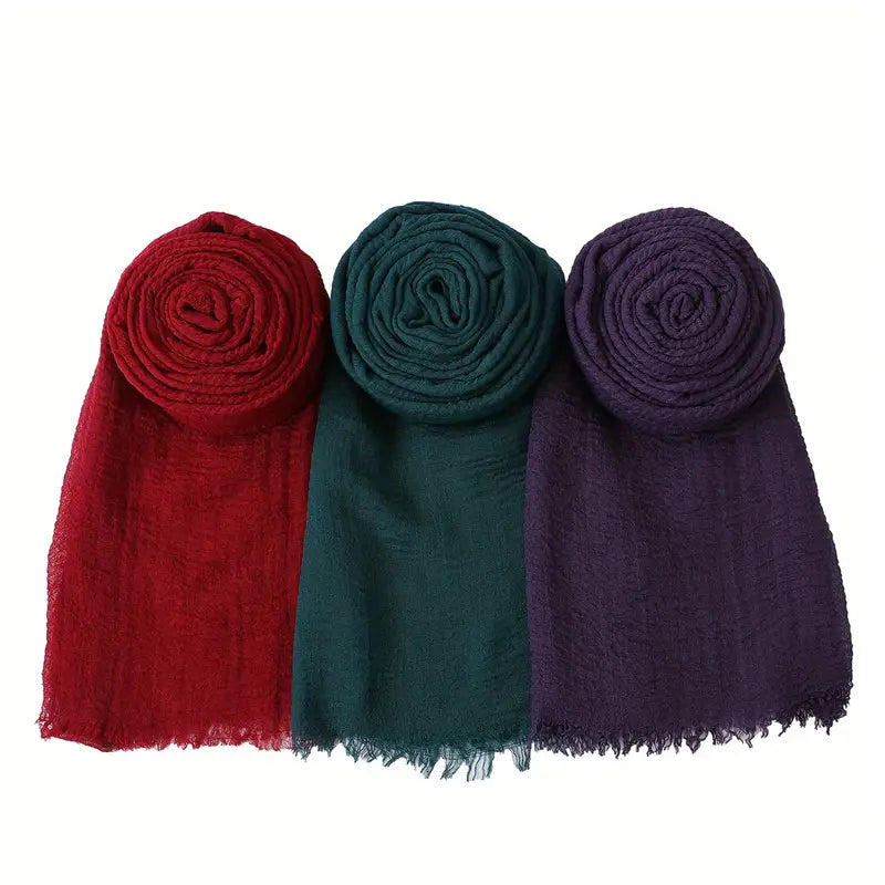 Simple Pressed Wrinkle Scarves Set in Style 3 - Scarves by Malbusaat