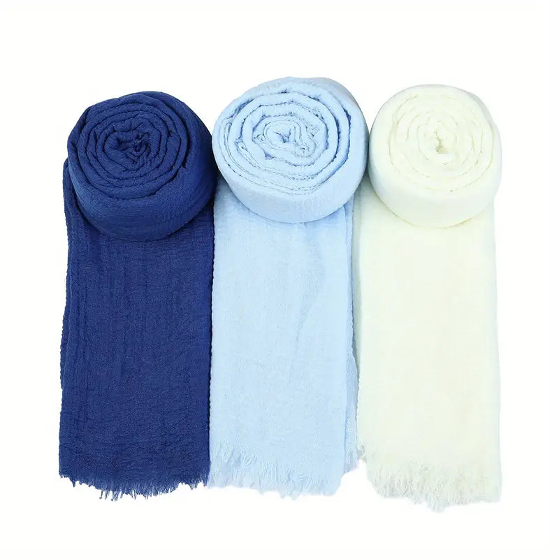 Simple Pressed Wrinkle Scarves Set in Style 7 - Scarves by Malbusaat