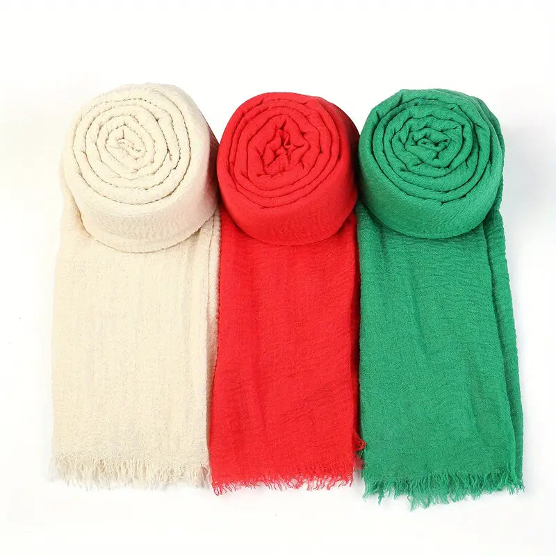Simple Pressed Wrinkle Scarves Set in Style 8 - Scarves by Malbusaat