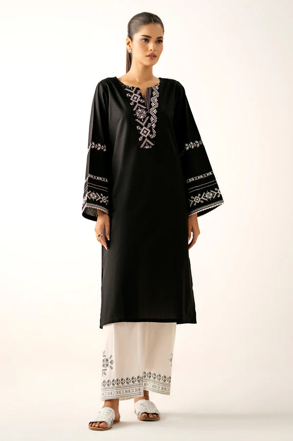 Stitched 2 Piece Embroidered Cambric Suit in - Pakistani Dress by Malbusaat
