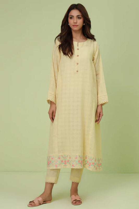Stitched 2 Piece Embroidered Textured Suit in - Pakistani Dress by Malbusaat