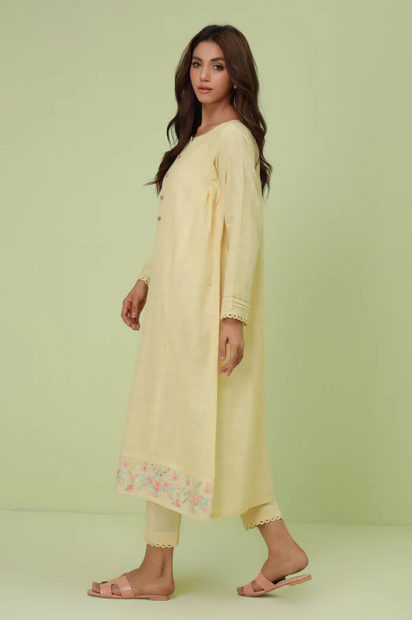 Stitched 2 Piece Embroidered Textured Suit in - Pakistani Dress by Malbusaat