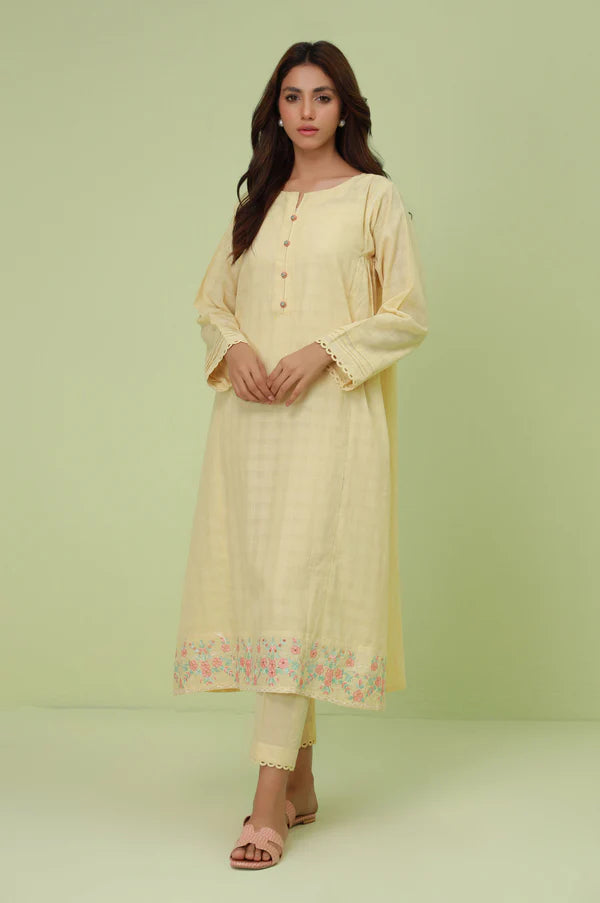 Stitched 2 Piece Embroidered Textured Suit in - Pakistani Dress by Malbusaat