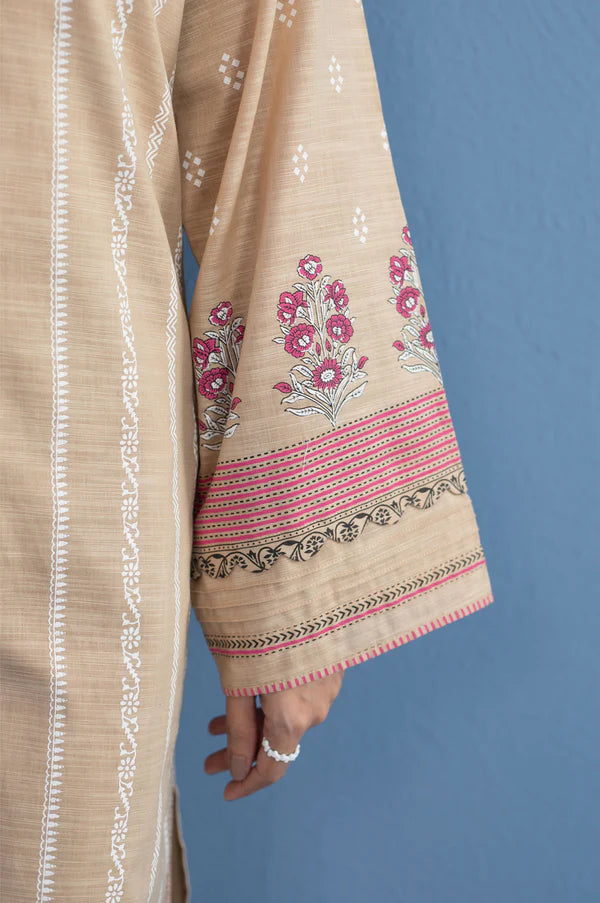 Stitched 3 Piece Paste Printed Khaddar Suit in - Pakistani Dress by Malbusaat