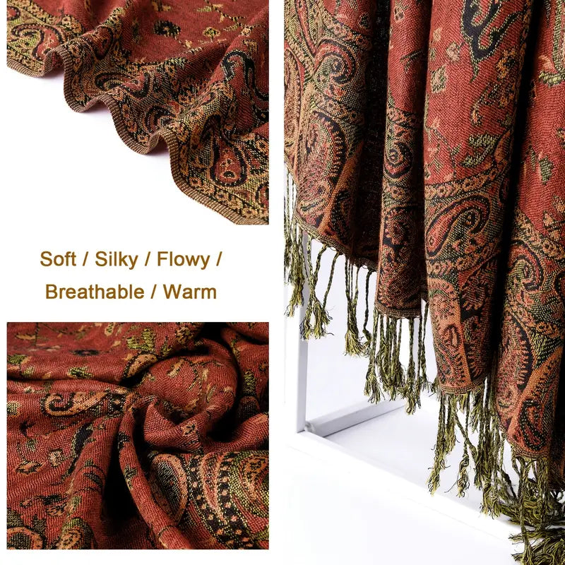 Vintage Cashmere Feeling Warm Scarf in - Scarves by Malbusaat