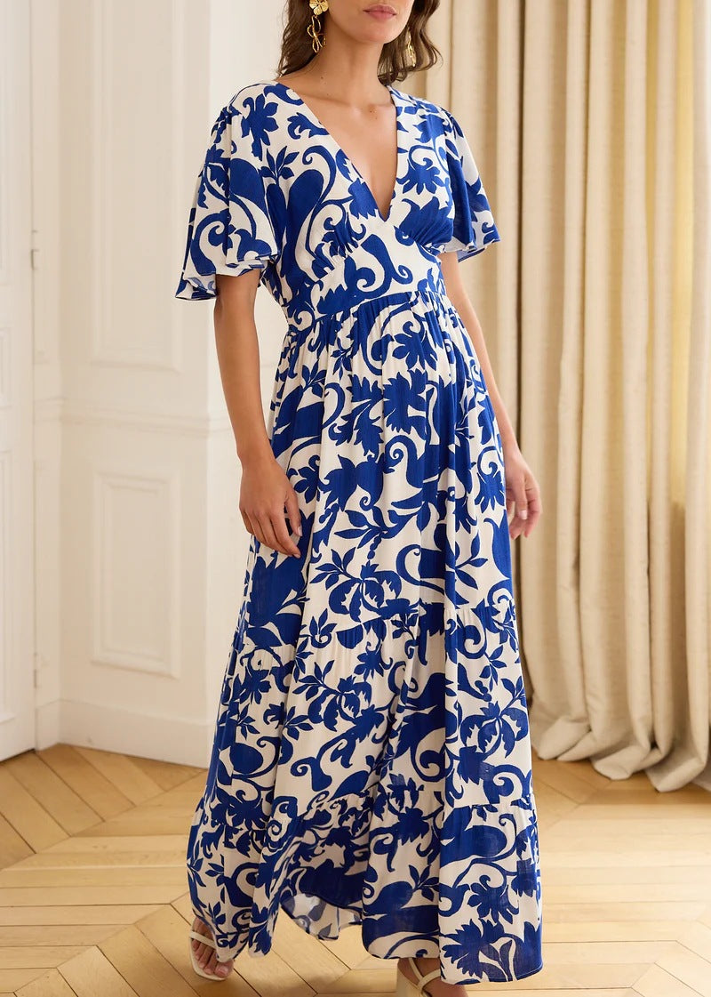 Elegant Maxi Dress in Blue - by Malbusaat