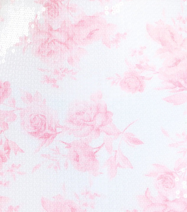 Pink Floral Sequin Evening Dress in - by Malbusaat